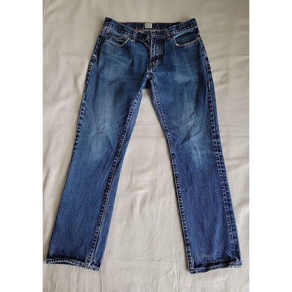 J Crew Mens 32x29 Jeans Urban Slim Fit Straight Cotton Distressed Mid Rise Blue - Picture 10 of 16